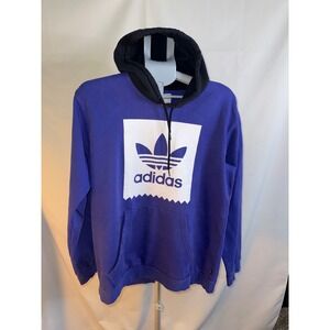 Adidas Skateboarding Hoodie Mens Large Purple Black Trefoil Logo Pullover